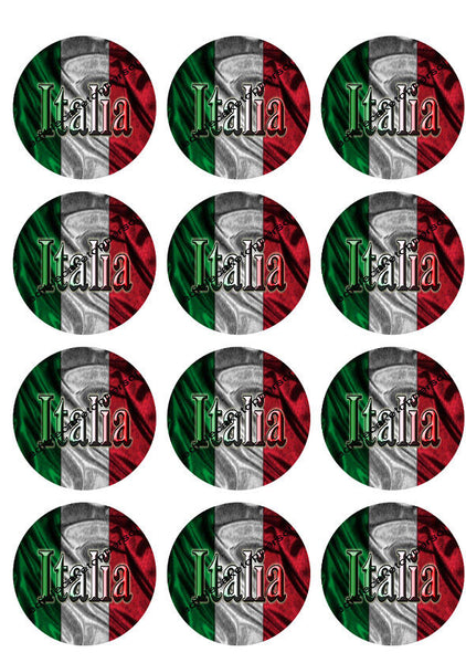 Italian Flag Personalized Edible Print Premium Cake Toppers Frosting Sheets 5 Sizes