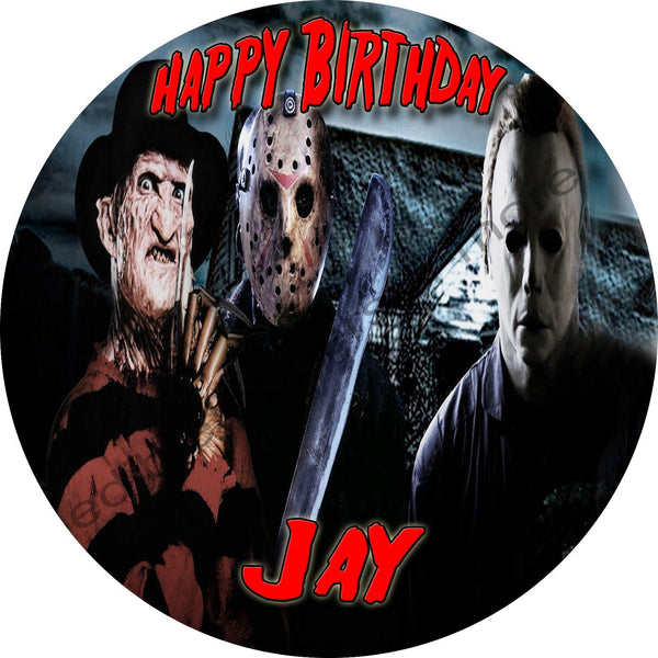 Freddy/Jason/Michael Personalized Edible Print Premium Cake Toppers Frosting Sheets 5 Sizes