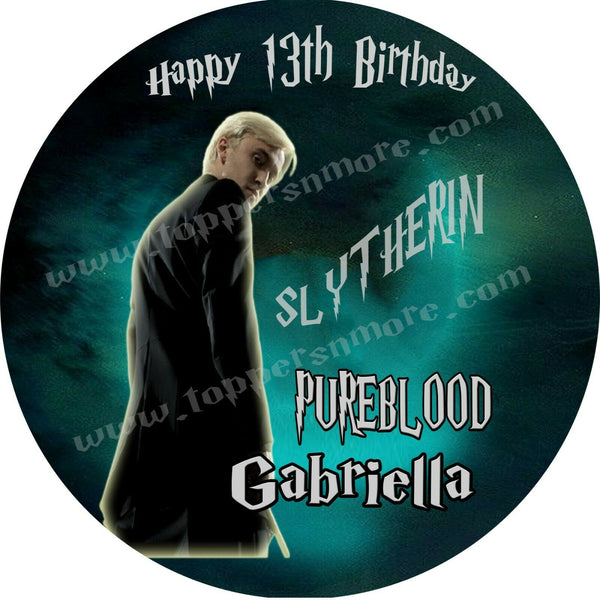 Draco Malfoy Slytherin Personalized Edible Print Premium Cake Toppers Frosting Sheets 5 Sizes