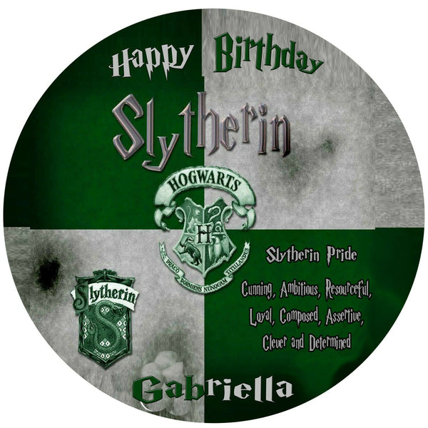 Harry Potter Slytherin Personalized Edible Print Premium Cake Toppers Frosting Sheets 5 Sizes