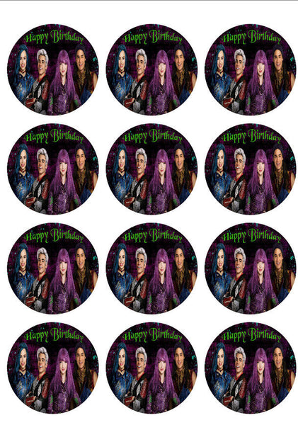 Descendants Personalized Edible Print Premium Cake Toppers Frosting Sheets 5 Sizes