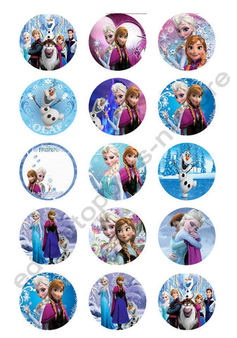 Disney's Frozen Edible Print Premium Cupcake/Cookie Toppers Frosting Sheets 2 Sizes