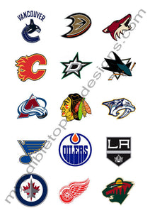 (15) 2" Western Conference NHL Team Logos Edible Print Premium Cupcake/Cookie Toppers