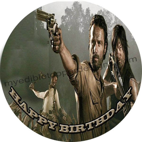 Walking Dead Personalized Edible Print Premium Cake Topper Frosting Sheets 5 Sizes
