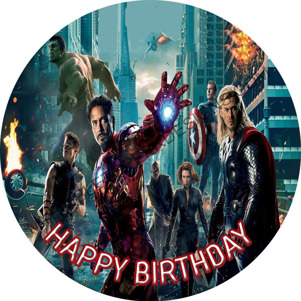 Marvel Heroes Personalized Edible Print Premium Cake Topper Frosting Sheets 5 Sizes