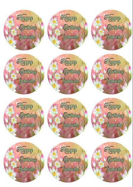 Flowers Personalized Edible Print Premium Cake Toppers Frosting Sheets 5 Sizes