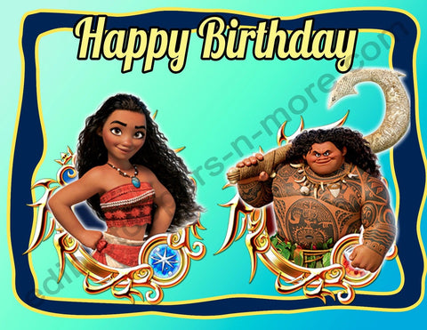 Moana Personalized Edible Print Premium Cake Topper Frosting Sheets 5 Sizes