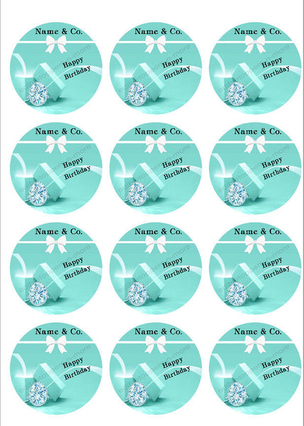 Tiffany & Co. Personalized Edible Print Premium Cake Topper Frosting Sheets 5 Sizes
