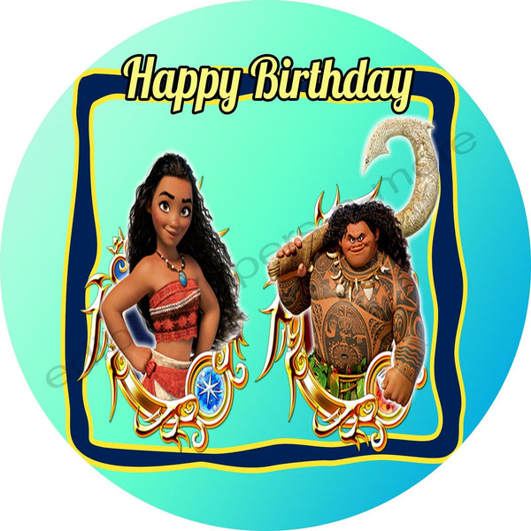 Moana Personalized Edible Print Premium Cake Topper Frosting Sheets 5 Sizes
