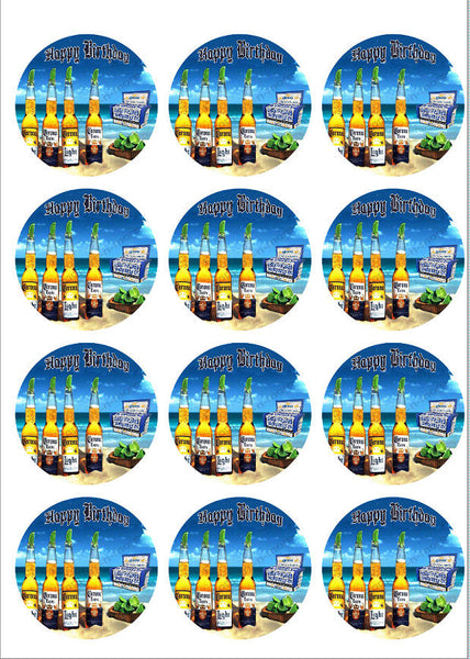 Corona Beer Personalized Edible Print Premium Cake Toppers Frosting Sheets 5 Sizes