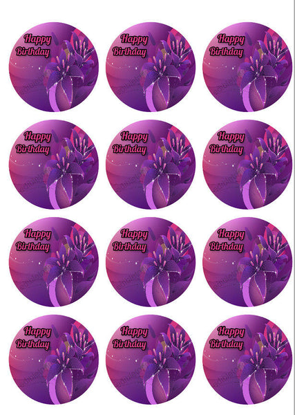 Flowers Personalized Edible Print Premium Cake Toppers Frosting Sheets 5 Sizes