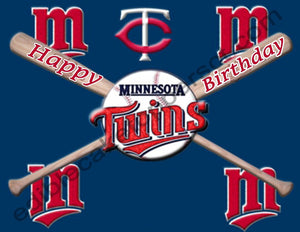 Minnesota Twins Personalized Edible Print Premium Cake Topper Frosting Sheets 5 Sizes