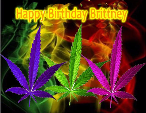 Marijuana Personalized Edible Print Premium Cake Topper Frosting Sheets 5 Sizes