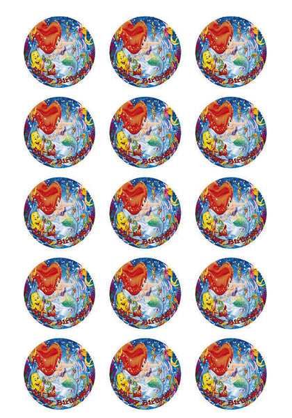 Little Mermaid Personalized Edible Print Premium Cake Topper Frosting Sheets 5 Sizes