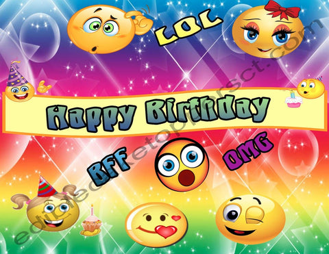 Emoji Personalized Edible Print Premium Cake Toppers Frosting Sheets 5 Sizes