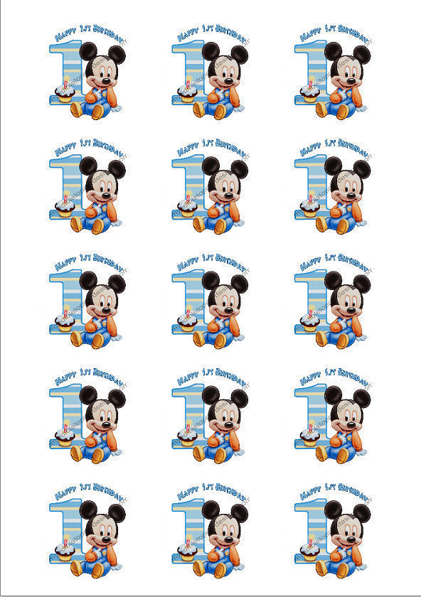 Mickey mouse edible cake topper wafer icing paper birthday party deco Mickey mouse edible cake topper wafer icing paper birthday party deco