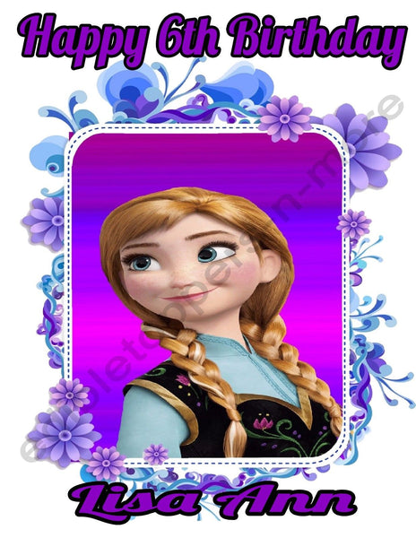Disney's Frozen Anna Personalized Edible Print Premium Cake Toppers Frosting Sheets 5 Sizes