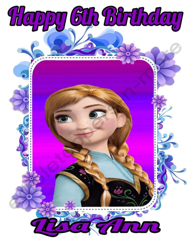 Disney's Frozen Anna Personalized Edible Print Premium Cake Toppers Frosting Sheets 5 Sizes