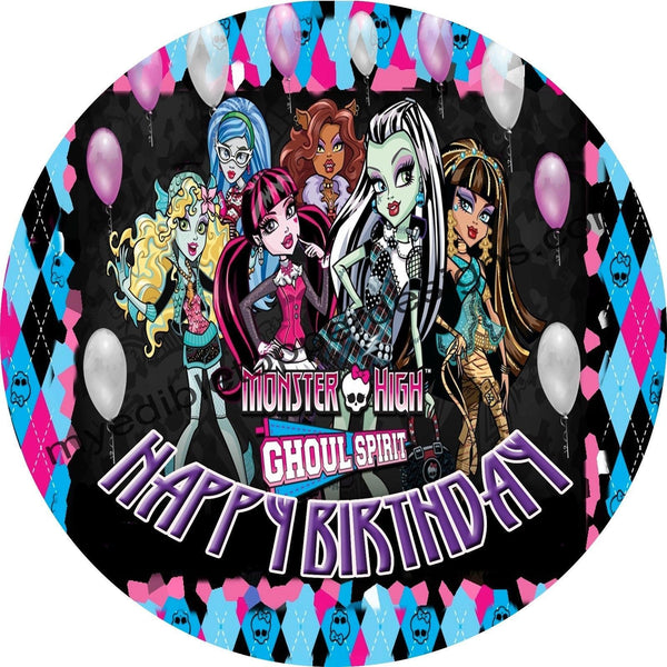 Monster High Personalized Edible Print Premium Cake Topper Frosting Sheets 5 Sizes