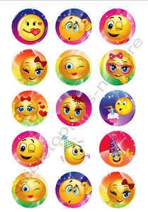 Emoji Edible Print Premium Cupcake/Cookie Toppers Frosting Sheets 2 Sizes