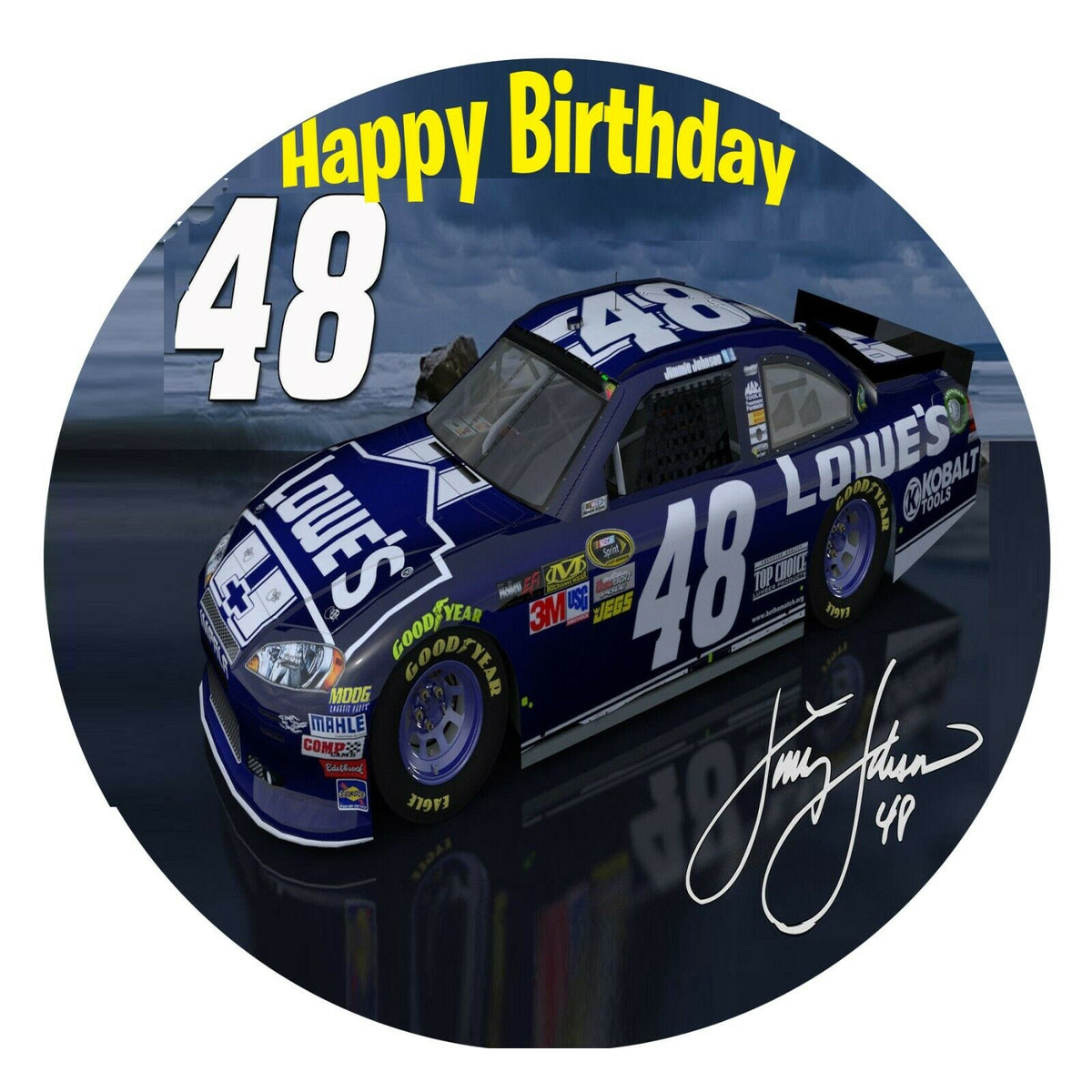 Johnson Cake Topper Nascar Jimmie Johnson Personalized Edible Print Premium Cake Topper Fr ...