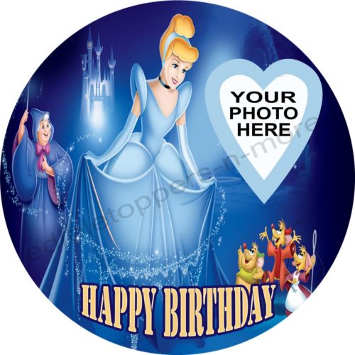 Cinderella Personalized Edible Print Premium Cake Toppers Frosting Sheets 3 Sizes