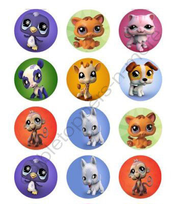 Littlest Pet Shop Edible Print Premium Cupcake/Cookie Toppers Frosting Sheets 2 Sizes