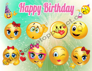 Emoji Personalized Edible Print Premium Cake Toppers Frosting Sheets 5 Sizes