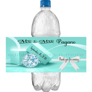 (10) Personalized WEDDING Glossy Water Bottle Labels, Party Favors, 2 Sizes