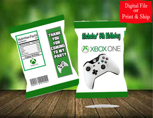 (12) Personalized XBOX Chip Candy Treat Bags Party Favors Printed or D. File